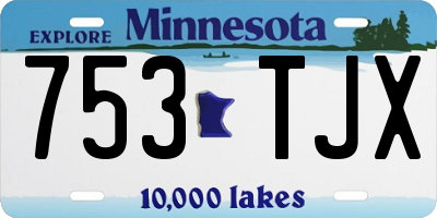 MN license plate 753TJX