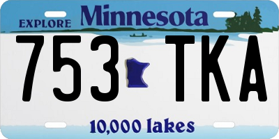 MN license plate 753TKA