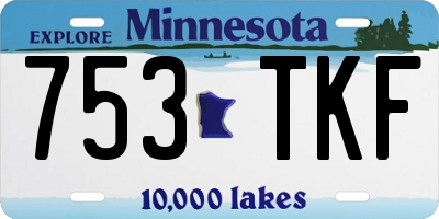 MN license plate 753TKF