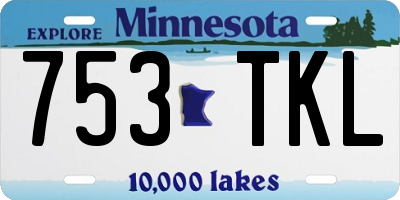 MN license plate 753TKL