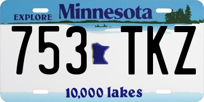 MN license plate 753TKZ