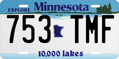 MN license plate 753TMF