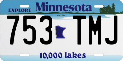 MN license plate 753TMJ