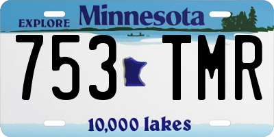 MN license plate 753TMR