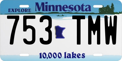 MN license plate 753TMW