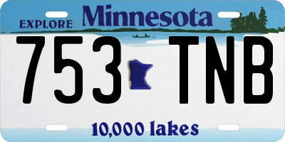 MN license plate 753TNB