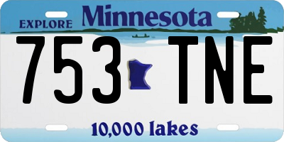 MN license plate 753TNE