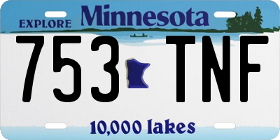 MN license plate 753TNF