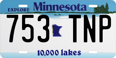 MN license plate 753TNP
