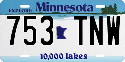 MN license plate 753TNW