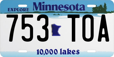 MN license plate 753TOA