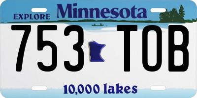 MN license plate 753TOB