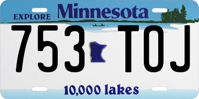 MN license plate 753TOJ