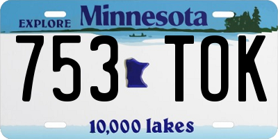 MN license plate 753TOK