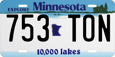 MN license plate 753TON