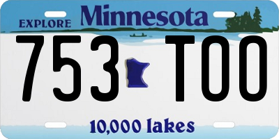 MN license plate 753TOO