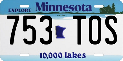 MN license plate 753TOS
