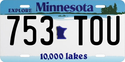 MN license plate 753TOU