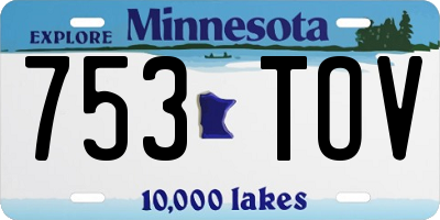 MN license plate 753TOV