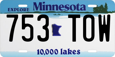 MN license plate 753TOW