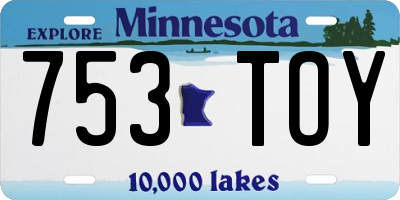 MN license plate 753TOY