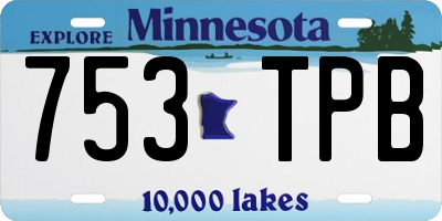 MN license plate 753TPB