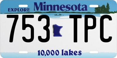 MN license plate 753TPC