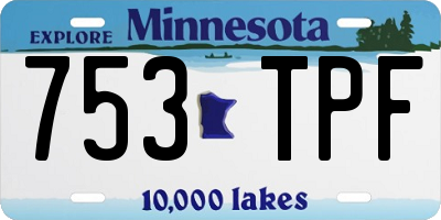 MN license plate 753TPF