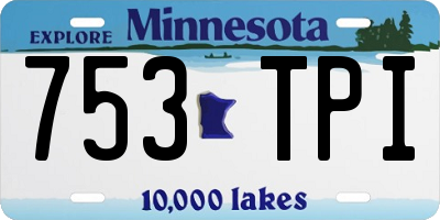 MN license plate 753TPI