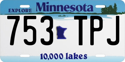 MN license plate 753TPJ