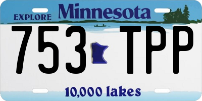 MN license plate 753TPP