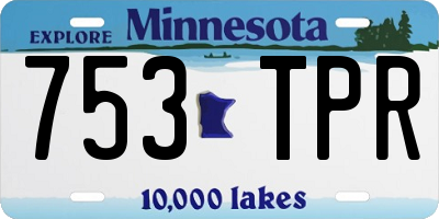MN license plate 753TPR