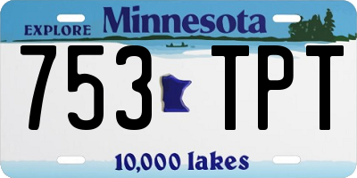 MN license plate 753TPT