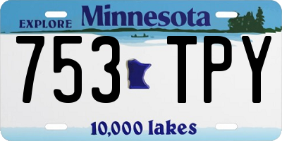 MN license plate 753TPY