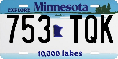 MN license plate 753TQK