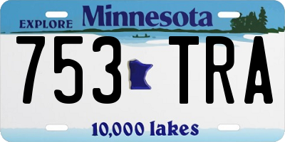 MN license plate 753TRA