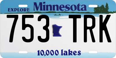 MN license plate 753TRK