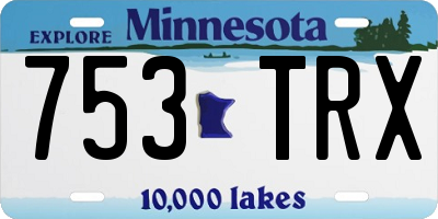 MN license plate 753TRX