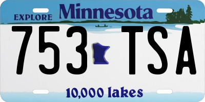 MN license plate 753TSA