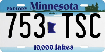 MN license plate 753TSC