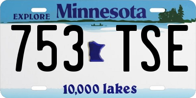 MN license plate 753TSE