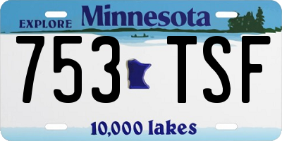 MN license plate 753TSF