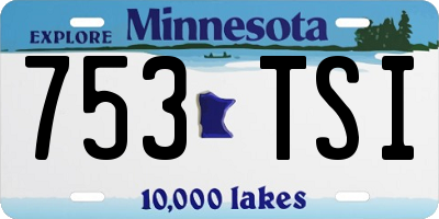 MN license plate 753TSI