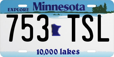 MN license plate 753TSL