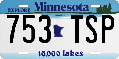 MN license plate 753TSP