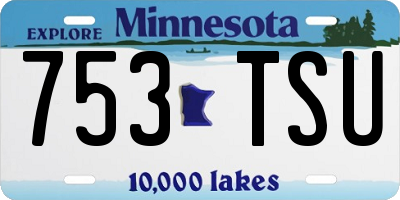 MN license plate 753TSU