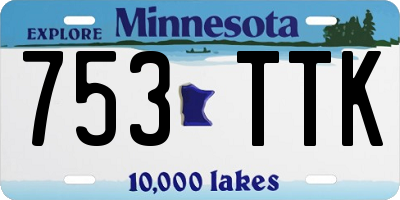 MN license plate 753TTK