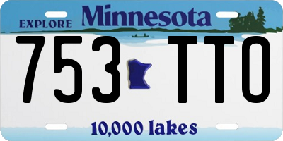 MN license plate 753TTO