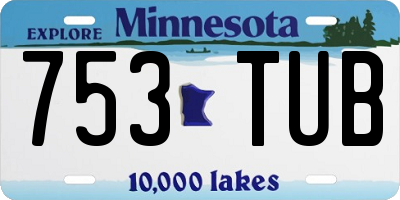 MN license plate 753TUB