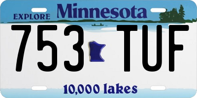 MN license plate 753TUF